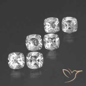 3.26 ctw White Topaz Stones, Natural Topaz in Cushion-Cut Shape for Sale