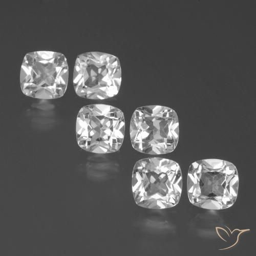 3.07ctw Natural White Topaz, Cushion, VVS-VS