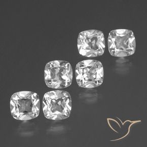 3.07 ctw White Topaz Stones, Natural Topaz in Cushion-Cut Shape for Sale