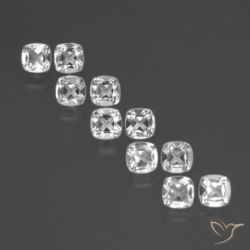 4.47ctw Natural Clear White Topaz, Cushion, VVS-VS