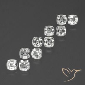 4.47 ctw White Topaz Stones, Natural Topaz in Cushion-Cut Shape for Sale