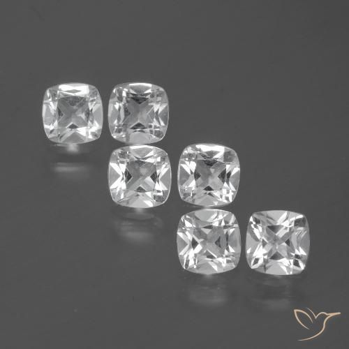 3.15ctw Natural Clear White Topaz, Cushion, VVS-VS