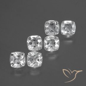 3.15 ctw White Topaz Stones, Natural Topaz in Cushion-Cut Shape for Sale