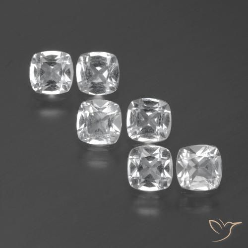 3.09ctw Natural White Topaz, Cushion, VVS-VS