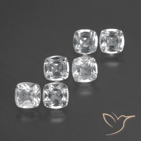 3.09 ctw White Topaz Stones, Natural Topaz in Cushion-Cut Shape for Sale