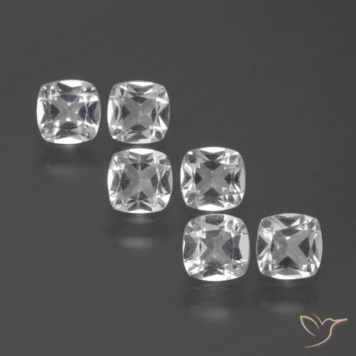 3.15ctw Natural Clear White Topaz, Cushion, VVS-VS