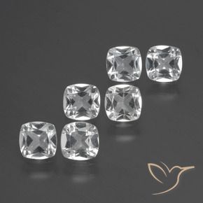 3.15 ctw White Topaz Stones, Natural Topaz in Cushion-Cut Shape for Sale