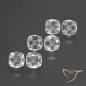 3.04 ctw White Topaz Stones, Natural Topaz in Cushion-Cut Shape for Sale