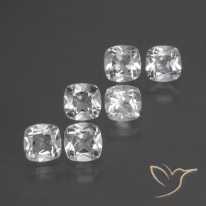 2.71 ctw White Topaz Stones, Natural Topaz in Cushion-Cut Shape for Sale