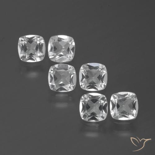 3.06ctw Natural Clear White Topaz, Cushion, VVS-VS