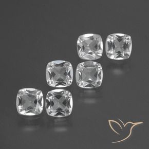 3.06 ctw White Topaz Stones, Natural Topaz in Cushion-Cut Shape for Sale