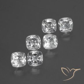 3.12 ctw White Topaz Stones, Natural Topaz in Cushion-Cut Shape for Sale