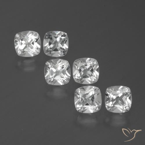 3.04ctw Natural Clear White Topaz, Cushion, VVS-VS