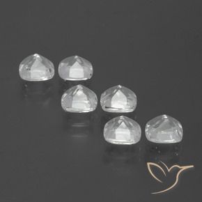 Topaz Gemstones in 4.6 x 4.5 mm Size for Sale, Topaz Stones in Clear White Color
