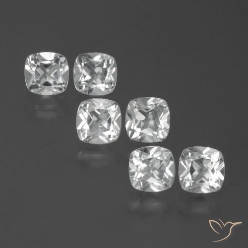 3.03ctw Natural Clear White Topaz, Cushion, VVS-VS