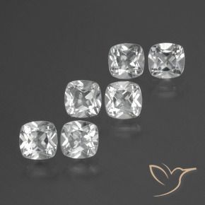 3.03 ctw White Topaz Stones, Natural Topaz in Cushion-Cut Shape for Sale