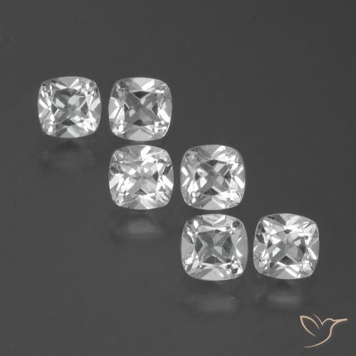 3.00ctw Natural Clear White Topaz, Cushion, VVS-VS