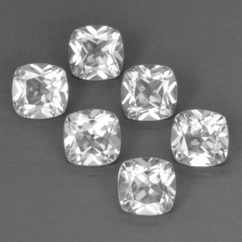 3.38 ctw White Topaz Stones, Natural Topaz in Cushion-Cut Shape for Sale
