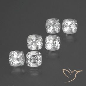 2.64 ctw White Topaz Stones, Natural Topaz in Cushion-Cut Shape for Sale