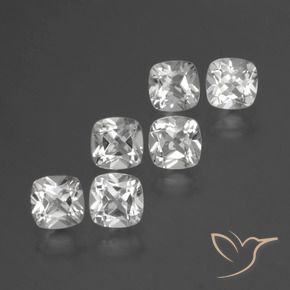 3.00 ctw White Topaz Stones, Natural Topaz in Cushion-Cut Shape for Sale