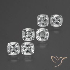 2.78 ctw White Topaz Stones, Natural Topaz in Cushion-Cut Shape for Sale