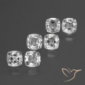 2.95 ctw White Topaz Stones, Natural Topaz in Cushion-Cut Shape for Sale