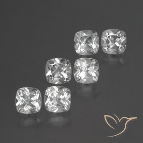 2.91 ctw White Topaz Stones, Natural Topaz in Cushion-Cut Shape for Sale