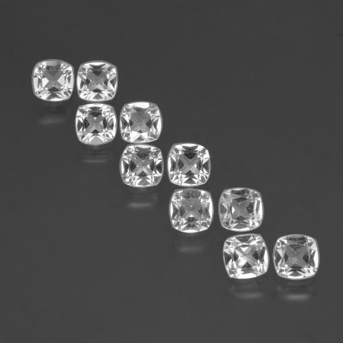 Blanco claro Topacio Gema - 0.4ct Corte en Forma Cojín (ID: 387549)