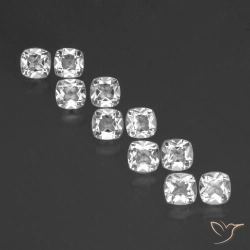 4.31ctw Natural Clear White Topaz, Cushion, VVS-VS