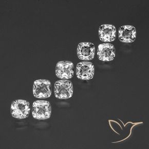 4.77 ctw White Topaz Stones, Natural Topaz in Cushion-Cut Shape for Sale
