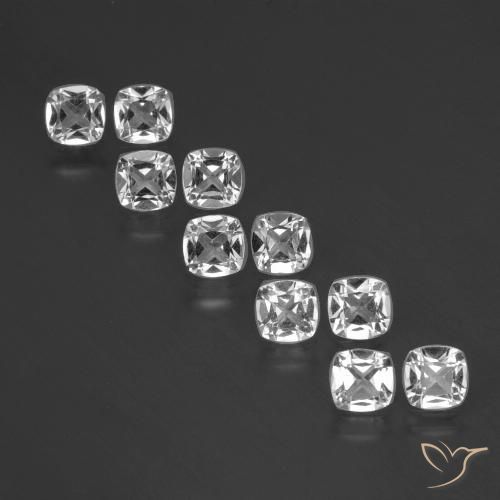 4.60ctw Natural Clear White Topaz, Cushion, VVS-VS