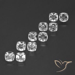 4.60 ctw White Topaz Stones, Natural Topaz in Cushion-Cut Shape for Sale