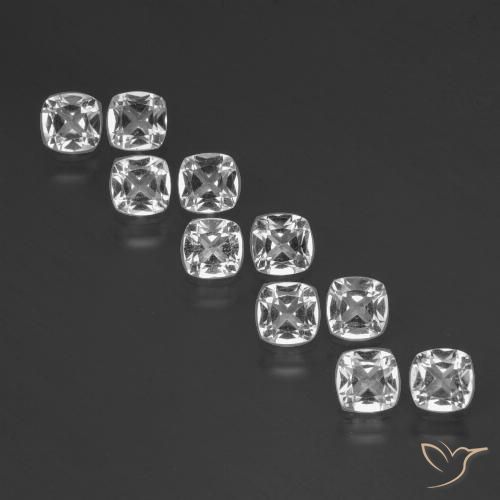 4.50ctw Natural Clear White Topaz, Cushion, VVS-VS