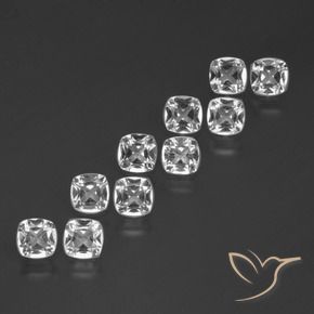 4.50 ctw White Topaz Stones, Natural Topaz in Cushion-Cut Shape for Sale