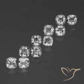 4.78 ctw White Topaz Stones, Natural Topaz in Cushion-Cut Shape for Sale