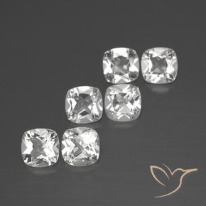 3.02 ctw White Topaz Stones, Natural Topaz in Cushion-Cut Shape for Sale