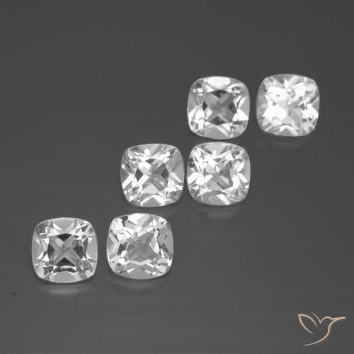3.15ctw Natural White Topaz, Cushion, VVS-VS