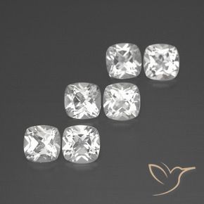 3.22 ctw White Topaz Stones, Natural Topaz in Cushion-Cut Shape for Sale