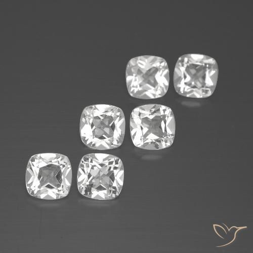 3.21ctw Natural White Topaz, Cushion, VVS-VS