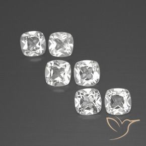 3.21 ctw White Topaz Stones, Natural Topaz in Cushion-Cut Shape for Sale