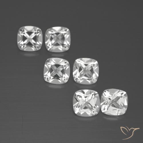 2.93ctw Natural White Topaz, Cushion, VVS-VS