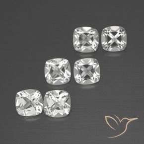2.93 ctw White Topaz Stones, Natural Topaz in Cushion-Cut Shape for Sale