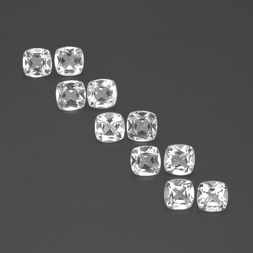 4.46 ctw White Topaz Gemstones, Topaz Gems in Cushion-Cut Shape for Sale.