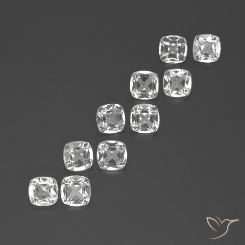 4.43ctw Natural White Topaz, Cushion, VVS-VS
