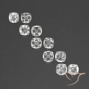 4.43 ctw White Topaz Stones, Natural Topaz in Cushion-Cut Shape for Sale
