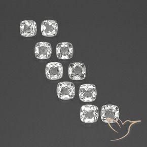 4.91 ctw White Topaz Stones, Natural Topaz in Cushion-Cut Shape for Sale
