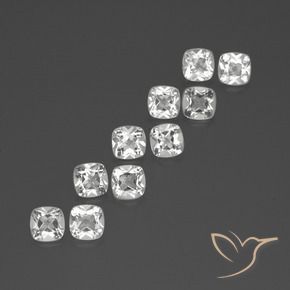 4.78 ctw White Topaz Stones, Natural Topaz in Cushion-Cut Shape for Sale