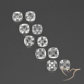 4.54 ctw White Topaz Stones, Natural Topaz in Cushion-Cut Shape for Sale