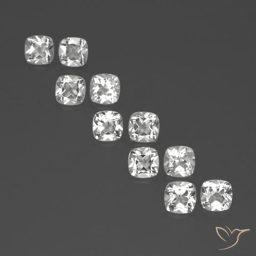 4.93ctw Natural White Topaz, Cushion, VVS-VS