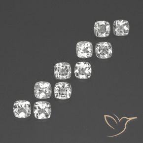 4.93 ctw White Topaz Stones, Natural Topaz in Cushion-Cut Shape for Sale